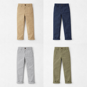 <span class=keywords><strong>Pantalon</strong></span> <span class=keywords><strong>chino</strong></span> marine personnalisé pour garçons, en sergé de coton, coupe ajustée, taille réglable, pour uniforme scolaire, vente en gros - Product Image 4