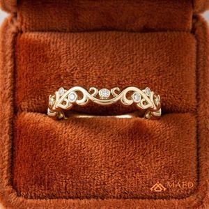 Bague de fiançailles et de mariage en moissanite plaquée or, style infini, élégante, pour femme, style New York, luxe, mode, cadeau de fête - Product Image 5