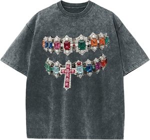 OEM High-Quality Stone Wash Distressed Oversized Tee 100% Breathable Cotton Custom Size dtg printing t <b>shirts</b> - Product Image 6