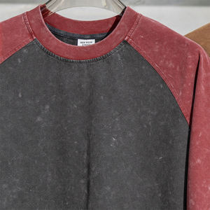T-shirt imprimé en molleton 100 % coton pour homme, coupe ample, col rond – Tendance, respirant et séchage rapide, anti-boulochage, 220g, service OEM personnalisé - Product Image 4