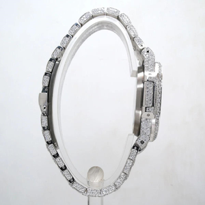 นาฬิกาฮิปฮอป Golden Eclipse Iced Diamond Square Luxury Limited Edition สีเหลืองไล่เฉด ประดับเพชรเต็มเรือน สายสแตนเลสสตีล - Product Image 4