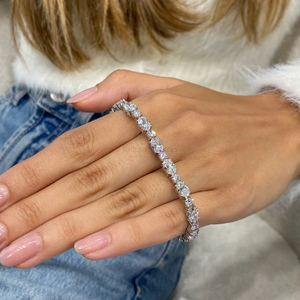 IGI Certified Round Brilliant Lab Grown Diamond Tennis Bracelet 10K 14K 18K Yellow White <b>Rose</b> <b>Gold</b> Luxury Bridal Jewelry - Product Image 5