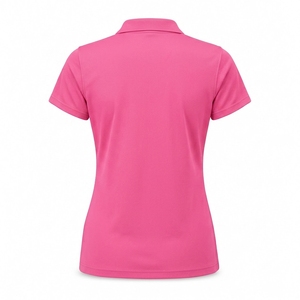 Women's Fitted Pink Short Sleeve pickleball Polo Turn down Collar Button Closure Moisture Wicking Solid Color Summer sports Wear - Product Image 2