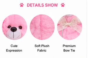 Oso de Peluche Rosa, Juguete de Peluche Suave de Velboa, Animal de Peluche Adorable, Cojín para Abrazar, Regalo Personalizado, OEM, Venta al Por Mayor - Product Image 4