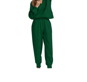 Casual Solid Color With Logo High Quality Polyester/Cotton Fleece Hooded Casual Women's Winter Tracksuit Fashionable Wholesale - Product Image 2