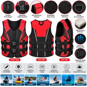Chaleco de Natación y Buceo, Chaleco de Flotabilidad para Deportes Acuáticos, Chaleco Salvavidas para Snorkel, Chaleco de Seguridad Ajustable para Natación, Deportes Acuáticos al Aire Libre - Product Image 5