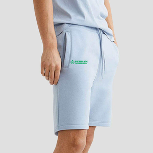 Pantalones Cortos Deportivos para Hombre de Alta Calidad, 100% Algodón, Estampado Sólido, Cintura Doble, Tejido de Lona, Secado Rápido, Servicio OEM - Product Image 2