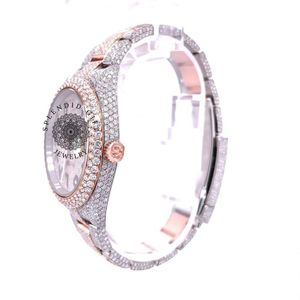 Reloj de Lujo para Hombre con Diamantes, Correa de Moissanita Plateada, Cristal de Zafiro, Movimiento Analógico de Cuarzo ETA, Caja con Cierre Oculto, 15 mm, Resistente al Agua 10 m - Product Image 3
