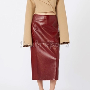 Encuentra faldas de cuero genuino similares, falda de cuero 100% de alta calidad para mujer con hebilla, falda de cuero para fiesta para mujer - Product Image 3