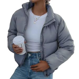 Chaqueta Acolchada de Invierno para Mujer, Color Personalizado, Algodón Teñido, Transpirable, Resistente al Viento e Impermeable, Talla Grande, Largo Regular - Product Image 3