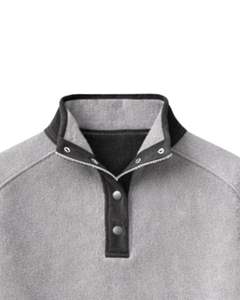 Sweat-shirt personnalisé gris et noir pour femme, en molleton, à capuche, coupe oversize, col montant à boutons-pression, décontracté d'hiver, avec poche zippée - Product Image 5