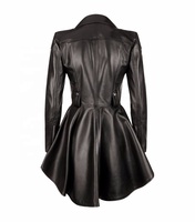 Manteau long en peau de mouton pour femme, col montant, automne 2025, veste safari écologique imperméable