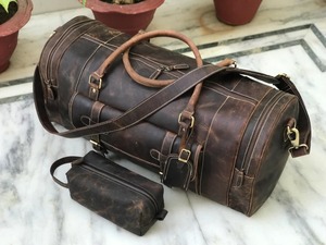 กระเป๋าเดินทางหนังแท้จากโรงงานผู้ผลิต น้ำหนักเบา พกพาสะดวก สไตล์เรโทร ขนาดใหญ่ จุของได้เยอะ ใช้เป็นกระเป๋าถือขึ้นเครื่องได้ - Product Image 5