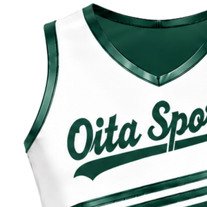 Maillot de cheerleading vert foncé sans manches, coupe courte, respirant, uniforme sportif personnalisé pour l'entraînement d'équipe, tenue athlétique de performance - Product Image 4