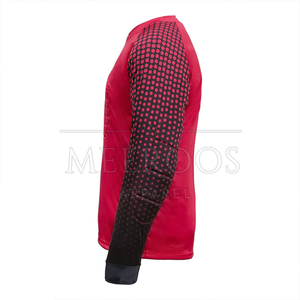 Camiseta de Portero Roja de Manga Larga con Diseño Hexagonal Acolchado en el Pecho, Cuello Redondo, Manga Larga, Ropa Deportiva Unisex para Adultos - Product Image 4