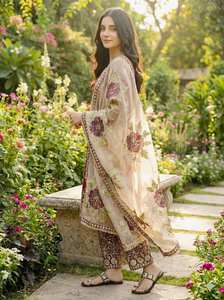 Ensemble palazzo en soie GMY pure avec broderie lourde de sequins et dupatta en organza tabby imprimé numériquement, tenue ethnique entièrement cousue - Product Image 5