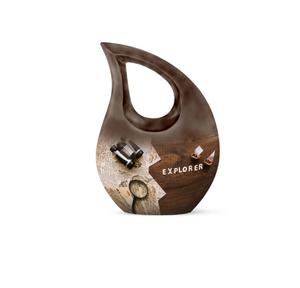 Belle urne commémorative en métal noir en forme de goutte d'eau pour cendres humaines, petite urne décorative pour cendres d'enfant. - Product Image 4