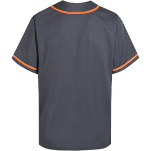 Maillot de baseball gris foncé uni pour femme, chemise de sport athlétique à manches courtes, uniforme de softball boutonné - Product Image 2