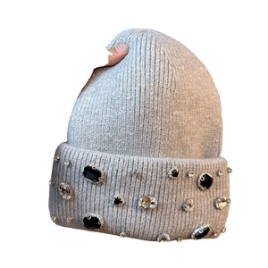 Gorros de Punto Unisex con Pedrería 100% Acrílica, Último Estilo, Proveedor Mayorista, Talla Personalizada, Color Sólido, Ropa de Invierno - Product Image 5