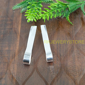 Boucles d'oreilles minimalistes en argent sterling 925, faites à la main, en forme de barre plate, longues et modernes, bijoux pour femmes, petite amie, Noël - Product Image 6