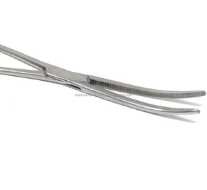Pince hémostatique incurvée professionnelle à verrouillage, mâchoires entièrement dentelées, en acier inoxydable, instrument chirurgical manuel robuste - Product Image 6