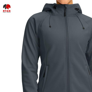 เสื้อแจ็คเก็ตซอฟต์เชลล์แบบออกแบบเองสำหรับผู้ชาย พร้อมโลโก้แบบกำหนดเอง ออกแบบ ODM OEM แบรนด์ Ryan Pro Gear - Product Image 4