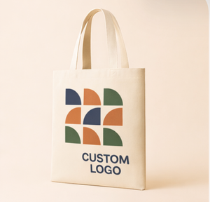 Custom Logo Canvas Tote <b>Bag</b> Geometric Pattern <b>Medium</b> Size Daily Shopping <b>Bag</b> Hand Length Handle - Product Image 3