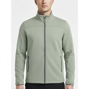 Chaqueta softshell verde claro para hombre con cierre completo, cuello alto, aislante, impermeable, transpirable y resistente al viento. - Product Image 1