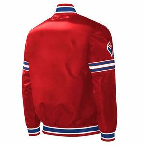 Veste universitaire en satin légère sur mesure pour hommes, style baseball streetwear, avec col montant et fermeture à boutons-pression, doublure douce - Product Image 3