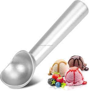 Heavy Duty Aluminum Eco-Friendly Silver Plated Modern Coffee <b>Spoon</b> Durable Metal Scoop Flat Bottom Utility 3mm Thickness Metal - Product Image 1