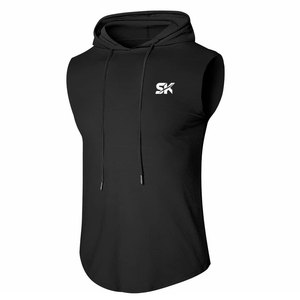 Hoodie sans manches personnalisé en coton et polyester pour homme, de haute qualité, fabriqué en gros, hoodie sans manches uni pour homme - Product Image 1