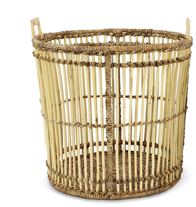 Cesta de Almacenamiento Redonda de Bambú y Ratán, Rústica, Ecológica, Tejida a Mano, Organizador para Soluciones de Almacenamiento del Hogar - Product Image 6