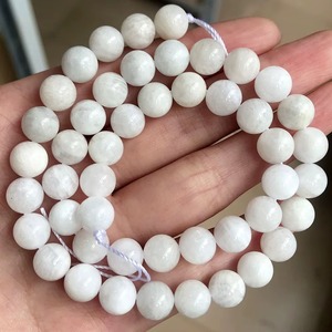 Perles en pierre de lune bleue naturelle en vrac, lisses et rondes, 6/8/10MM, pour la fabrication de bijoux, bracelets et colliers - Product Image 6