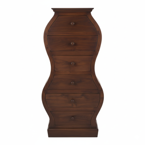 Commode moderne courbée en bois, meuble de rangement artistique pour salon avec tiroirs - Product Image 3
