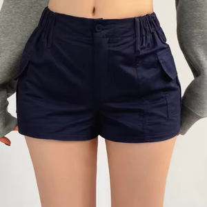 Nouveau design, shorts cargo pour femmes, taille mi-haute, élastiques, coupe régulière, poches, couleurs personnalisées, séchage rapide, fabrication sur mesure OEM - Product Image 3
