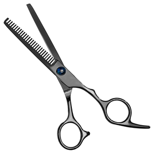 Ciseaux professionnels à effiler les cheveux, faible MOQ, en acier inoxydable, pour droitiers, manche long, couleur personnalisable, outils de barbier - Product Image 1