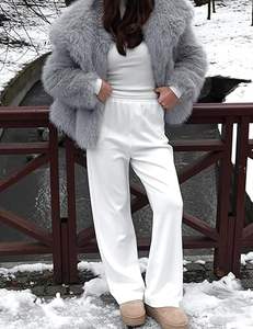 Manteau en fausse fourrure pour femme, veste en fausse fourrure moelleuse à manches longues, col à revers, manteau d'hiver en fourrure, parka courte shaggy - Product Image 4