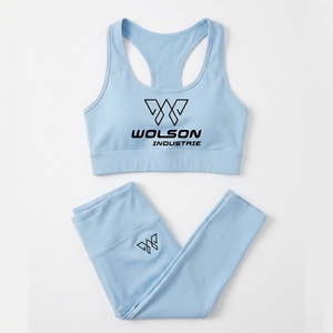 Conjunto Deportivo para Mujer, Ropa Deportiva sin Costuras, Cintura Elástica, Secado Rápido, Bra Deportivo, Leggings de Cintura Alta con Bolsillos, para Yoga y Entrenamiento - Product Image 1