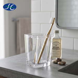 Clear acrylic accessories 7 piece soap dish twist <b>toothbrush</b> <b>holder</b> - Product Image 2