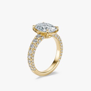 แหวนหมั้นเพชรทรงรี 2 กะรัต ประดับเพชรด้านข้าง ทองคำขาว 14K ขายส่งเครื่องประดับสั่งทำ - Product Image 6