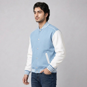 Veste universitaire de haute qualité avec manches en coton - Design élégant sur le devant, style décontracté, style classique, vêtements d'hiver pour hommes avec service OEM - Product Image 3