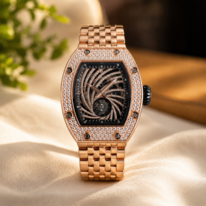 Reloj Mecánico de Lujo para Hombre en Tono Oro Rosa con Tourbillon, Esfera de Zafiro y Correa de Acero Inoxidable - Product Image 1