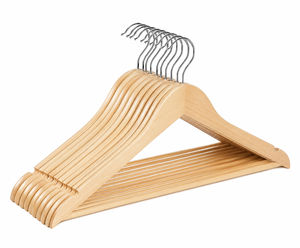 Perchas de Madera Maciza de Primera Calidad, Resistentes, Individuales, para Ropa, Trajes y Abrigos, para Armarios, Hoteles, Boutiques, Exhibición en Tiendas, con Logotipo Personalizado - Product Image 1