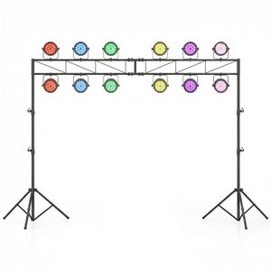 Supporto per luci da palco pieghevole da 8,7 piedi, traliccio metallico regolabile in altezza da 10 piedi per DJ, matrimoni, concerti, attrezzatura per illuminazione da 4,6-8,7 piedi - Product Image 1