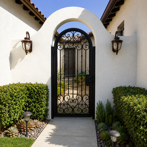 Portail de villa classique en fer forgé |   Portail d'entrée en acier décoratif sur mesure, galvanisé, finition thermolaquée, protection pour la maison - Product Image 3