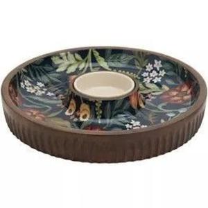 Round Wooden Cake Stand With Gold Handles Modern Design For Dining Table Decorative Trays Cupcakes Fruits Display For Partie - Product Image 3