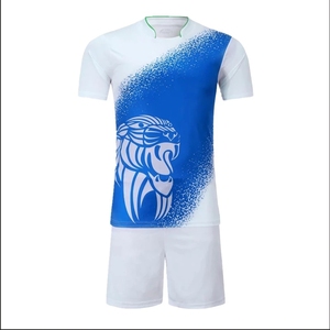 ชุดเสื้อฟุตบอลชาย สีขาวชมพูไล่เฉด พิมพ์ลายด้วยความร้อน ระบายเหงื่อได้ดี แขนสั้น ชุดยูนิฟอร์มผู้ใหญ่ ทุกฤดูกาล ด้านหน้า - Product Image 3