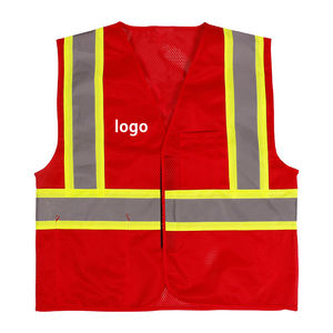 Gilet de sécurité haute visibilité orange jaune en maille, conforme aux normes ANSI Classe 1 et EN ISO 20471 Classe 2, réfléchissant, avec LED clignotantes, imperméable, multi-poches, grandes tailles - Product Image 3