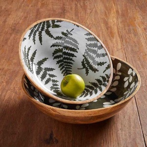 Bol à salade en bois naturel fait sur mesure, bol de service en bois pour la table, pour la cuisine à domicile - Product Image 5