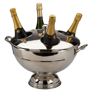 Cubeta de metal de lujo para champán con borde de diseño y base dorada, elegante enfriador de vino de metal, cubeta de hielo para bebidas para eventos. - Product Image 6